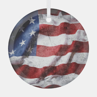 Close-up grunge Amerikaanse vlag. Glas Ornament