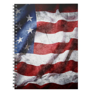 Close-up grunge Amerikaanse vlag. Notitieboek