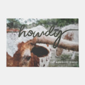 Close-up Impressionist geschilderd Longhorn Deurmat (Voorkant)