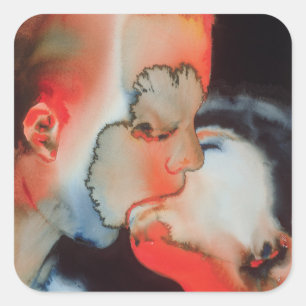 Close-up Kiss 1988 Vierkante Sticker