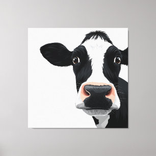 Close-up Koe Nieuwsgierigheid Canvas Afdruk