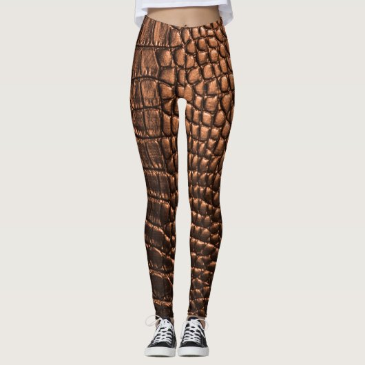Close-up: krokodillenleer textuur. leggings (Voorkant)
