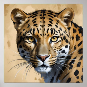 Close Up Leopard Schilderij Wildlife Art Poster
