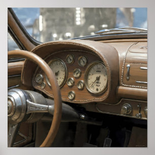 Close-Up Luxe: Vintage Dashboard Cockpit Detail Poster