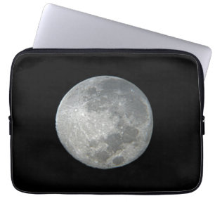 Close-up maan in de nachtelijke hemel. Fotografie Laptop Sleeve
