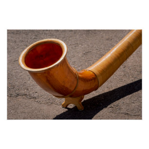Close up of wooden Alphorn Perfect Poster