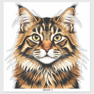 Close-up portret van een Amerikaanse Bobtail kat Sticker