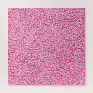 Close-up roze leer, gestructureerde achtergrond. legpuzzel