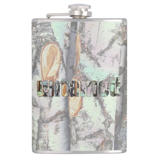 Close-up scene of birch log stumps, rustic charm heupfles (Voorkant)