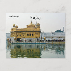 Close Up Uitzicht van de Gouden Tempel Amritsar Briefkaart