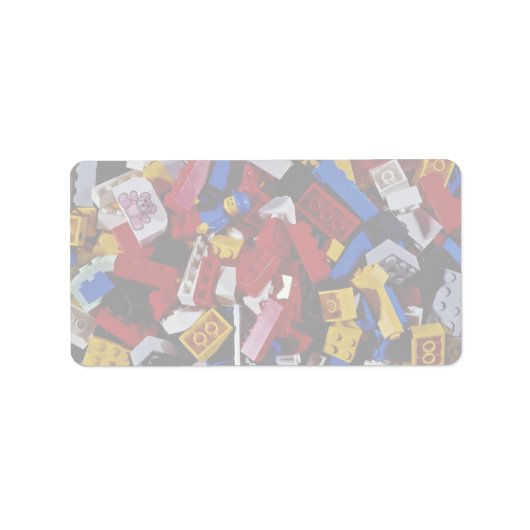 Close-up van bouwstenen voor kinderen etiket (Voorkant)