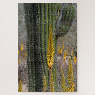 Close-up van cactus en agave legpuzzel