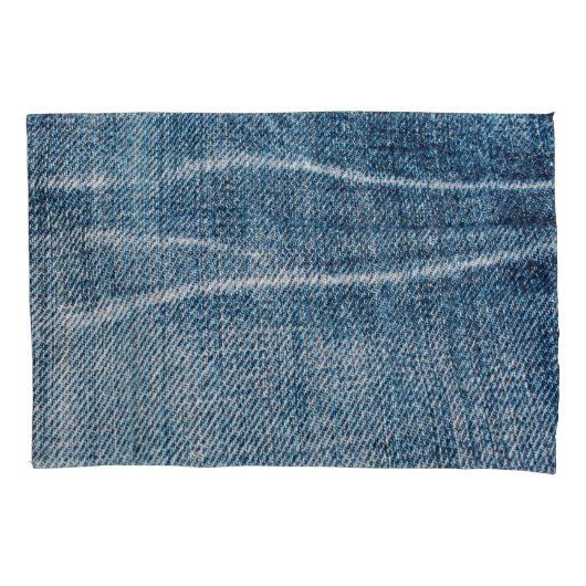Close-up van denim doek. kussensloop (Voorkant)