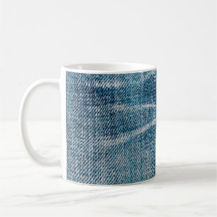 close-up van denimdoek koffiemok