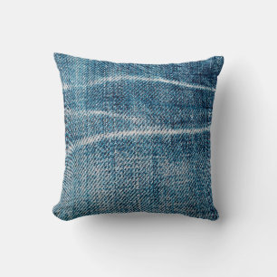 close-up van denimdoek kussen