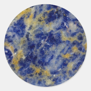 Close-up van een blauwe sodaliet ronde sticker
