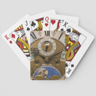 Close-up van een oude klok, Duitsland Pokerkaarten