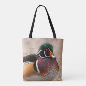 Close-up van een Wood Duck Drake Tote Bag (Achterkant)
