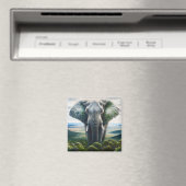 Close-up van het gezicht van de olifant, slagtande magneet (Insitu (Vaatwasser))