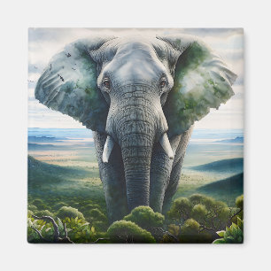 Close-up van het gezicht van de olifant, slagtande magneet