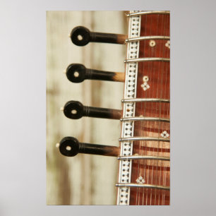 Close-up van Indiase Sitar Kunti Poster