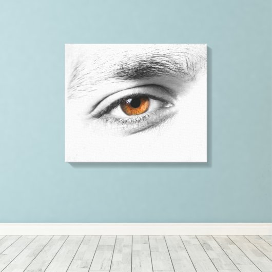 Close-up van menselijk oog canvas afdruk (Insitu (Houten vloer))