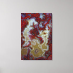 Close-up van rode mos agaat plaat canvas afdruk