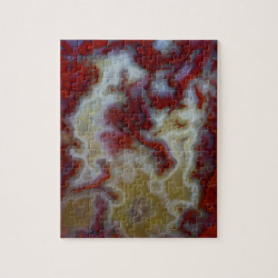 Close-up van rode mos agaatplaat legpuzzel