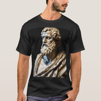 Close-up van Romeins beeld van Aristoteles T-shirt