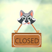 Closed Sign Window Cling Raamsticker (Vel 3)