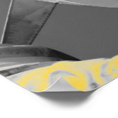 Closeup Black White Yellow Statue of Liberty Print (Hoek)