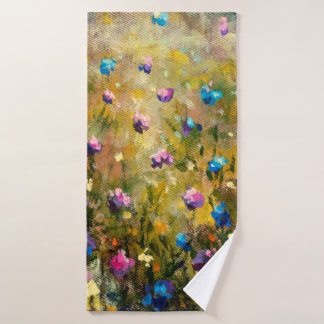  closeup de peinture Belle prairie de bleu rose fl