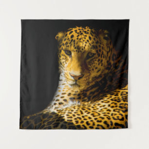 CLOSEUP FOTO VAN LEOPARD WANDKLEED