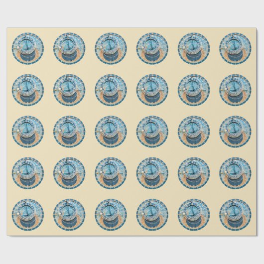 Closeup on Prague Astronomical Clock, Czech R. Cadeaupapier (Vlak)