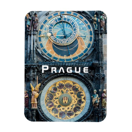 Closeup on Prague Astronomical Clock - Czech R. Magneet (Verticaal)