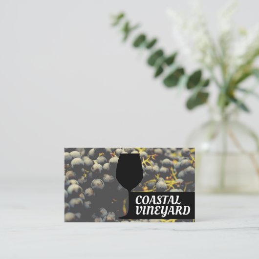 Closeup Wine Grapes | Glaspictogram Visitekaartje (Staand voorkant)