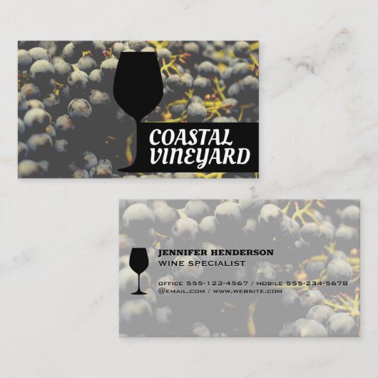 Closeup Wine Grapes | Glaspictogram Visitekaartje (Voorkant / Achterkant)