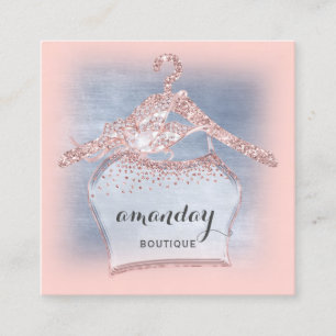 Cloth Hanger Mode Shop Blue Roos Diamond Vierkante Visitekaartje