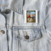 "Clothes Hanger" Vierkante Button 5,1 Cm (In situ)