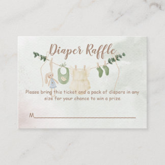 Clothes on a line boho baby shower diaper raffle informatiekaartje