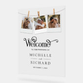 Clothesline 3 Photo Collage Wedding Welcome (Angle)
