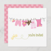 Clothesline Baby Shower Invitations (Devant / Derrière)