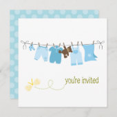 Clothesline Baby Shower Invitations (Devant / Derrière)