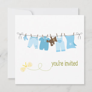 Clothesline Baby Shower Invitations