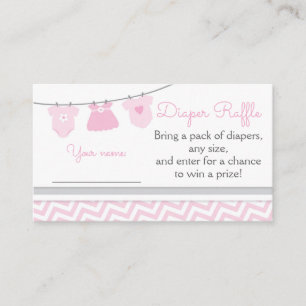 Clothesline Baby shower Luier Raffle Ticket Informatiekaartje