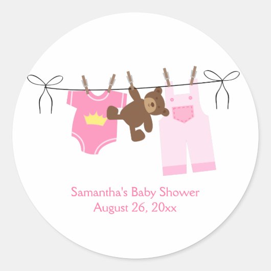 Clothesline Bébé Fille Stickers Favoriser Personna (Devant)