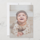 Clothesline Boy Name Photo Flat Announcement Kaart (Achterkant)