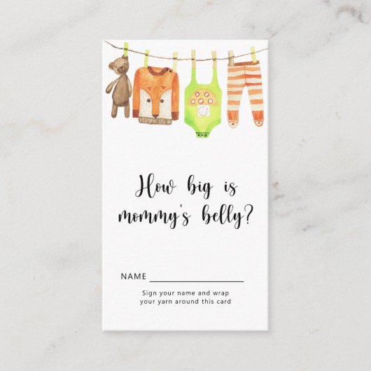 Clothesline - hoe groot is mama's buik informatiekaartje (Voorkant)