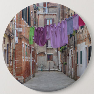 Clothesline in Venetië , Italië Ronde Button 6,0 Cm
