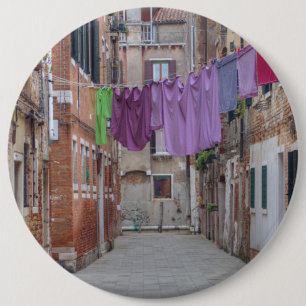 Clothesline in Venetië , Italië Ronde Button 6,0 Cm